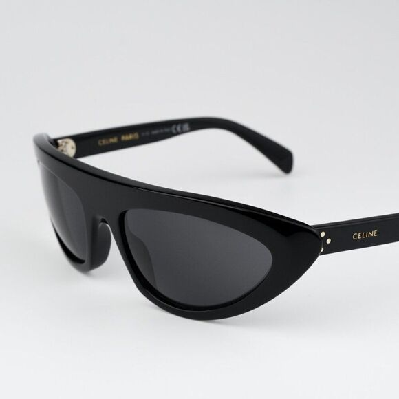 NEW Celine CL40261I 01A Black Dark Grey Wraparound Unisex Sunglasses CL 40261I main image 8